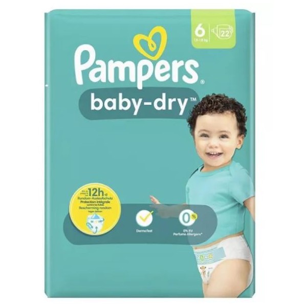 PAMPERS COUCHE BABY-DRY TAILLE 6 (13-18KG) - 18 COUCHES