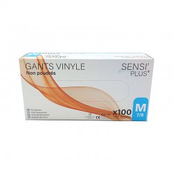 Gants vinyle SENSI'PLUS blanc taille M X100 