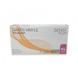 Gants vinyle SENSI'PLUS blanc taille XL X100