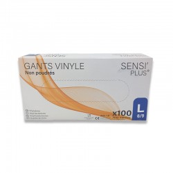 Gants vinyle SENSI'PLUS blanc taille L X100