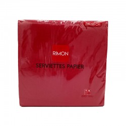 Serviettes micropointe 2 plis rouge 38X38 cm X40