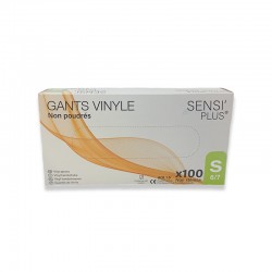 Gants vinyle SENSI'PLUS blanc taille S X100 Gants vinyle SENSI'PLUS blanc taille S X100