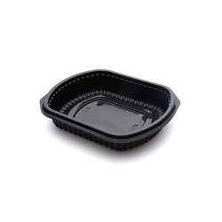 Barquettes RIMON plastique PP noir epaisses 480 ml X50