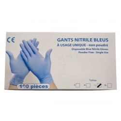 Gants Nitrile Bleus x100 -NP - Taille L - SANS GENCOD Gants Nitrile Bleus x100 -NP - Taille L - SANS GENCOD