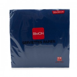 Serviettes micropointe 2 plis bleue nuit 38X38 cm X40