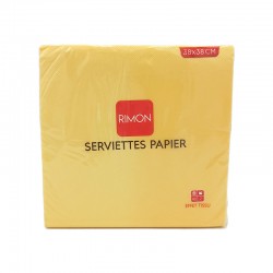 Serviettes micropointe 2 plis jaune 38X38 cm X40
