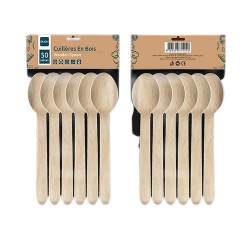 Cuillères à soupe RIMON en bois naturel 160 mm X50